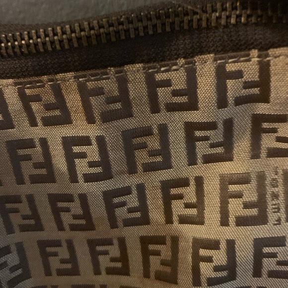 Authentic Fendi Zucca Brown and Tan Geometric Shoulder mini Bag - Picture 2 of 7